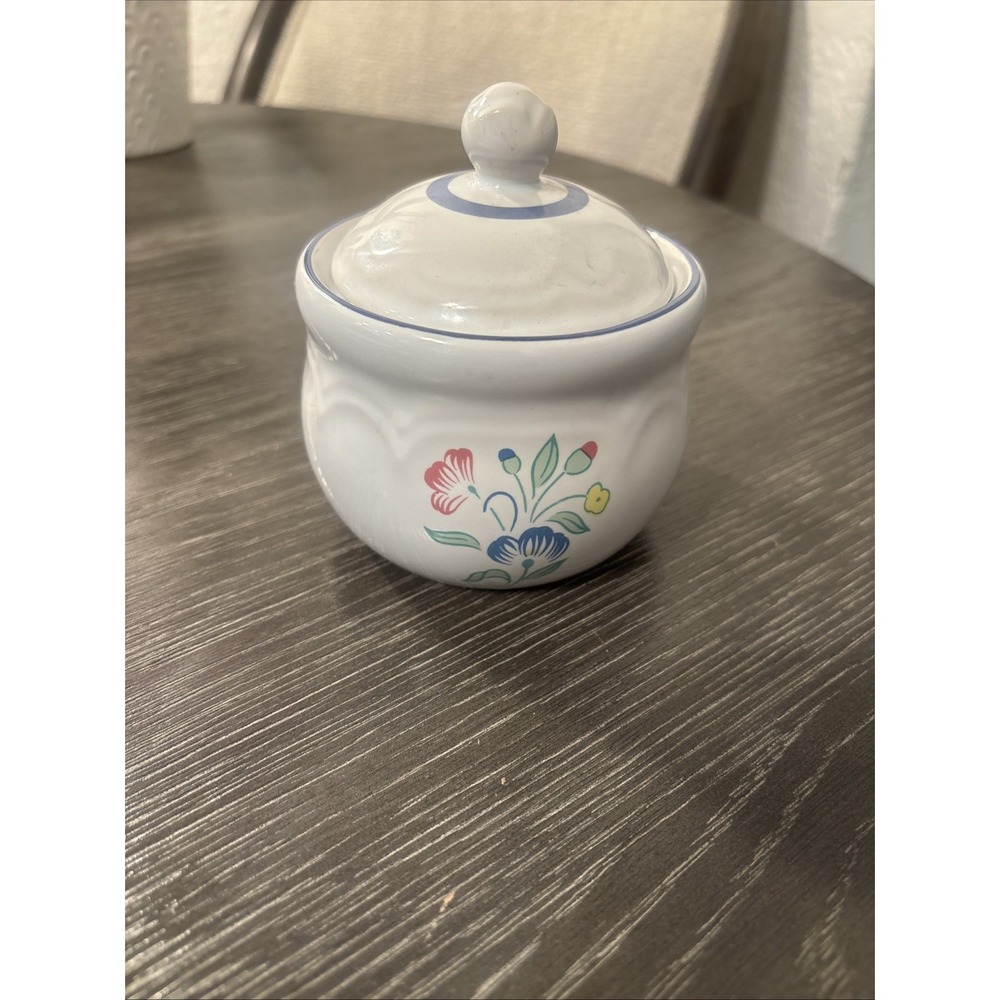 Floral‎ Expressions by Hearthside Stoneware Thailand Sugar Bowl w/ Lid